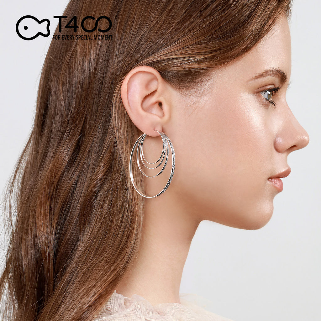 thick small silver hoop earrings