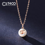 T400 Clownfish 18K Gold Pearl Diamond Rose Gold Necklaces for Women Love Gift
