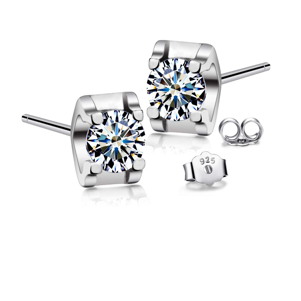 925 Sterling Silver Stud Earrings for Women Men