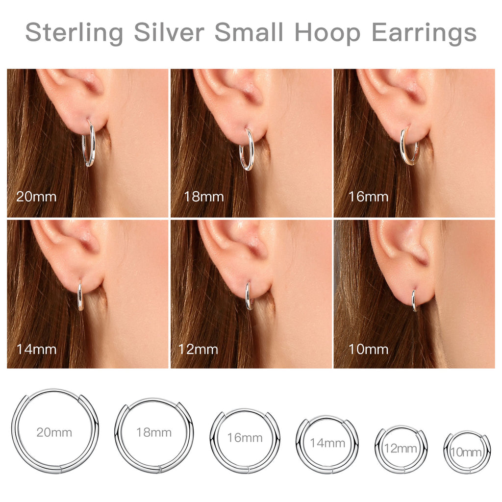 T400 925 Sterling Silver 2 mm Gold Hoops Small Tiny Hoop Earrings Unis